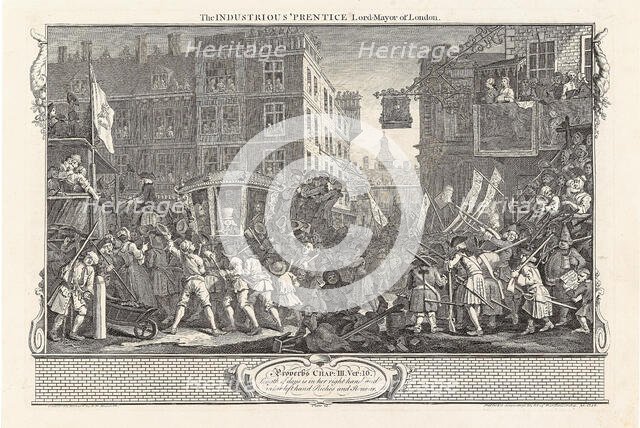Series "Industry and Idleness", Plate 12: The Industrious 'Prentice Lord-Mayor of London, 1747. Creator: Hogarth, William (1697-1764).
