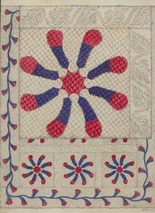 Pieced and Quilted Coverlet, c. 1937. Creator: Maud M. Holme.