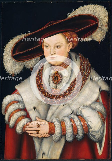 Portrait of Magdalena of Saxony, Wife of Elector Joachim II of Brandenburg, c. 1529. Creator: Lucas Cranach the Elder.