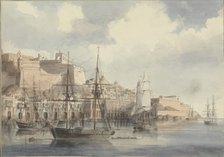 View at Malta, ca. 1849. Artist: Dyce, Charles Andrew (1816-1853)