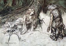 'Mime finds the mother of Siegfried in the forest', 1924.  Artist: Arthur Rackham