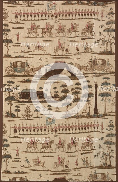 The Irish Volunteers (Furnishing Fabric), Kildare, 1782. Creator: Thomas Harpur.