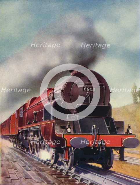 'Turbine-Driven "Pacific" belonging to the L.M.S. Railway', 1935-36. Creator: Unknown.