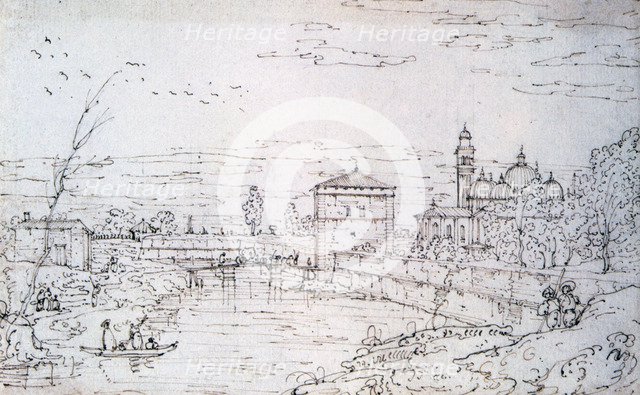 'Bridge over the River and Santa Giustina', c1740-1780. Artist: Bernardo Bellotto