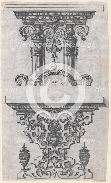 Two Table Designs, 1565-70. Creator: Jacques Androuet Du Cerceau.