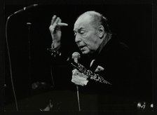 Woody Herman on stage at the Forum Theatre, Hatfield, Hertfordshire, 24 May 1983. Artist: Denis Williams