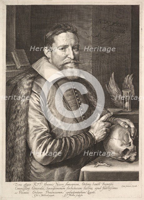 Portrait of Johannes Neyen, General of the Order of Franciscan Friars, Ambassador in Trier, 1608. Creator: Unknown.