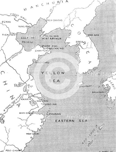 The Chinese Question: map showing positions of chief points of interest, 1898. Creator: Carl Hentschel.
