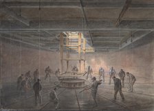 Interior of One of the Tanks on Board the Great Eastern: The Cable Passing Out, 1865-66. Creator: Robert Charles Dudley.