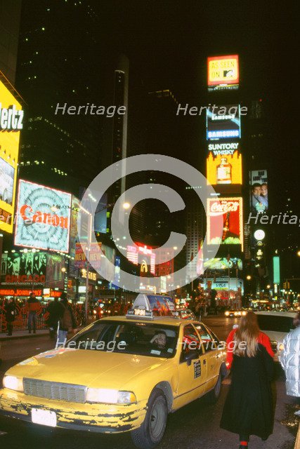 New York taxi at night 1995. Artist: Unknown.