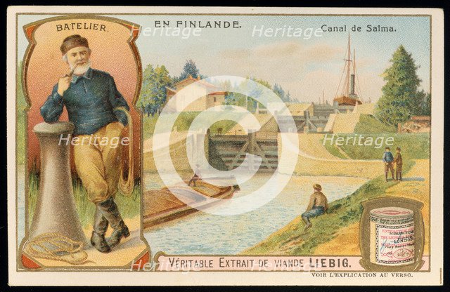 Flight of locks on the Saima Canal, Finland, c1900. Artist: Unknown