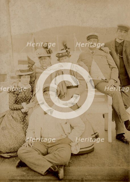 Fedotova GN - actress of the Maly Theatre with her troupe on the steamer "Lieutenant Malygin", 1897. Creator: Unknown.