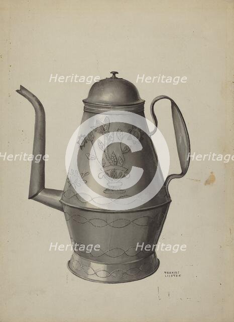 Pa. German Coffee Pot, c. 1936. Creator: Frances Lichten.
