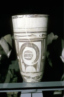 Painted terracotta goblet with animal decoration, Susa, c4000 BC. Artist: Unknown