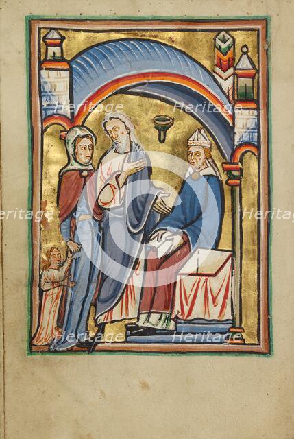 The Presentation of the Virgin in the Temple, about 1190-1200; text added about 1480-1490. Creator: Unknown.