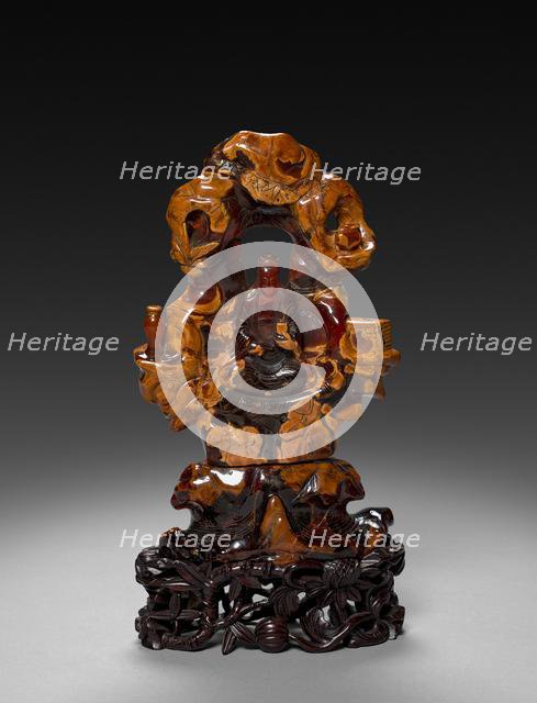 Bodhisattva Guanyin Seated in a Rock Grove, 1675-1700. Creator: Unknown.