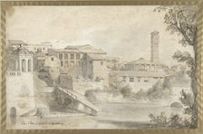 Tiber Island with the Monastery of San Bartolomeo, 1728. Creator: Nicolas Delobel.