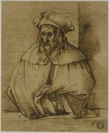 Half-Length Sketch of a Gentleman Wearing Hat and Cape, n.d. Creator: Bartolomeo Passarotti.