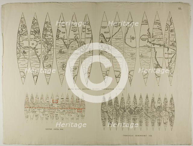 Maps: Projections, 1540/1552, reprinted 1889. Creator: Unknown.