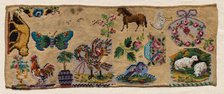 Sampler Fragment, 1800s. Creator: Unknown.