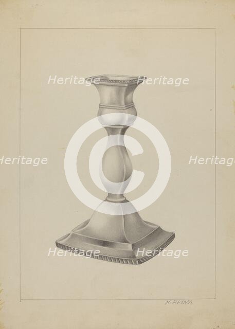 Silver Candlestick, c. 1937. Creator: Horace Reina.