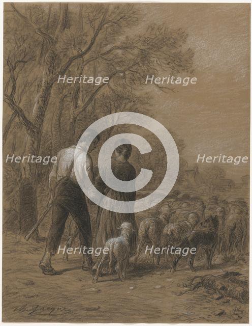 Bringing in the Sheep, 1800s. Creator: Charles-Émile Jacque (French, 1813-1894).