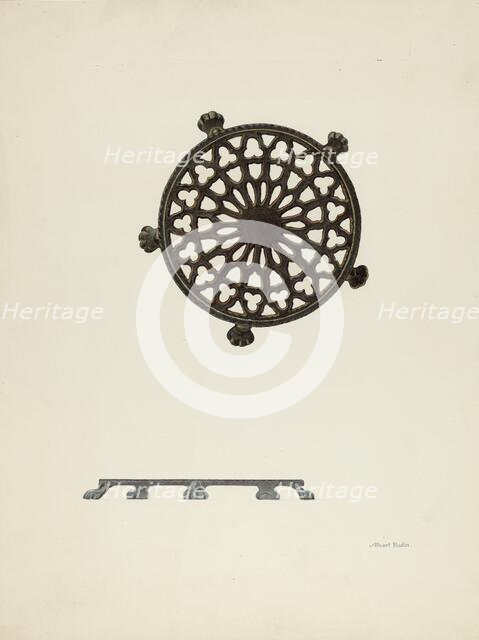 Trivet, c. 1939. Creator: Albert Rudin.