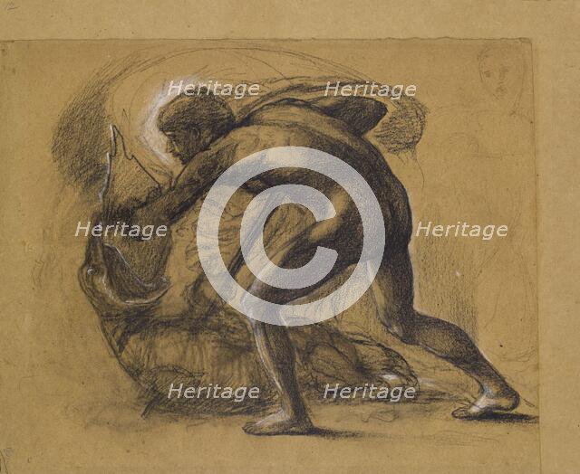 St George Series - Male Nude - Study for 'St George slaying the Dragon', 1865-1866. Creator: Sir Edward Coley Burne-Jones.