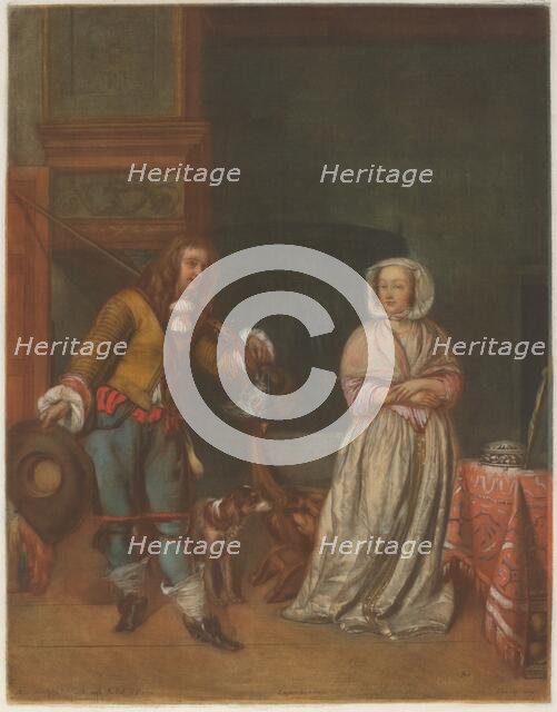 Huntsman Visiting a Lady, 1783/1786. Creator: Carlo Lasinio.