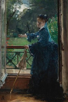 Woman on the Balcony. Creator: Stevens, Alfred (1823-1906).