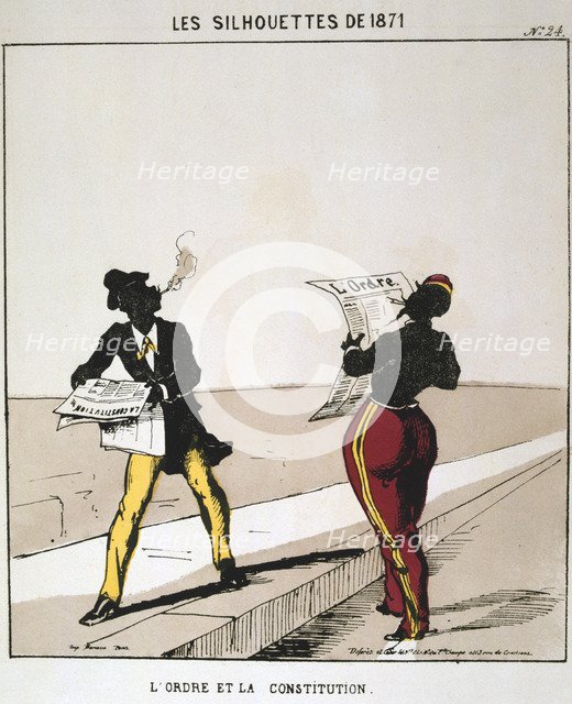 'L'Ordre et la Constitution', 1871. from series 'Les Silhouettes de 1871'. Paris Commune, 1871.  Artist: Moloch