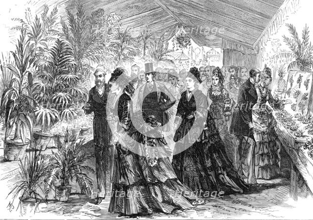 Princess Louise at the flower-show in the People's Garden, Willesden, 1874. Creator: Unknown.