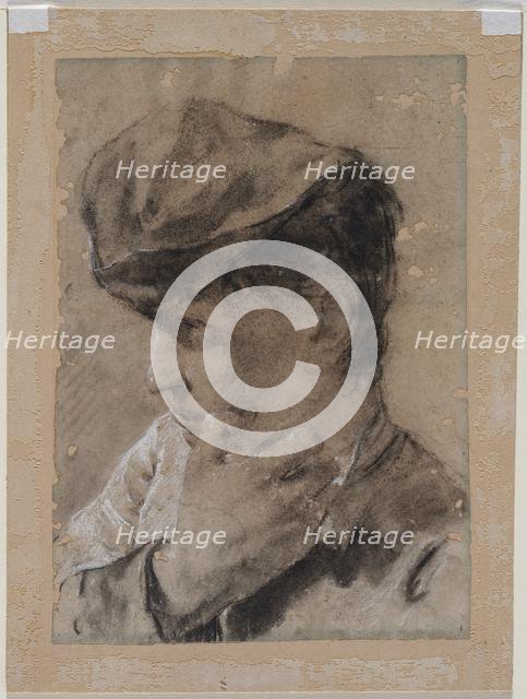 Head of a Young Man in a Cap, first half 18th century. Creator: Giovanni Battista Piazzetta (Italian, 1682-1754).