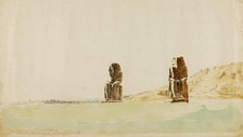 Statues at Memnon, Thebes, n.d. Creator: Miner Kilbourne Kellogg.