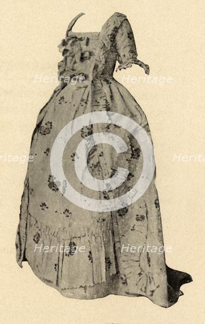 'A Watteau sacque, wedding outfit of Mrs. William West', 1752, (1937) Creator: Unknown.