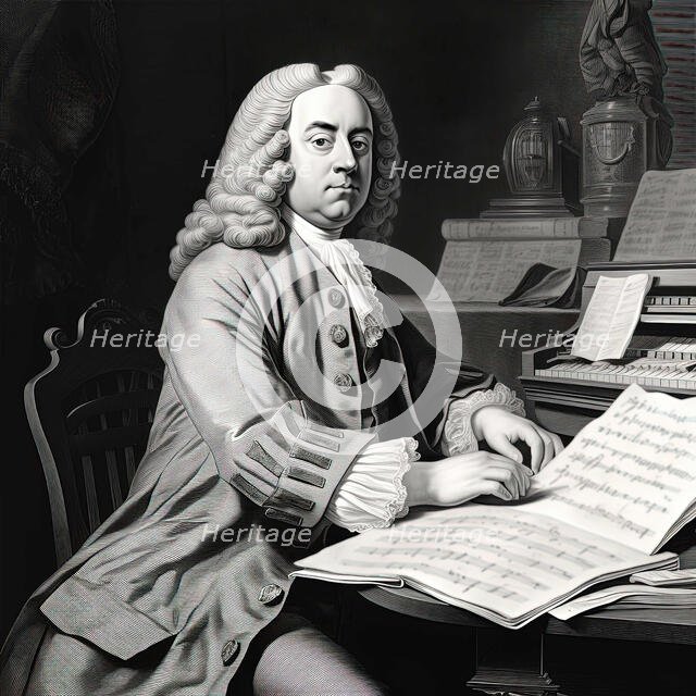 AI IMAGE - Portrait of Handel, 18th century, (2023). Creator: Heritage Images.