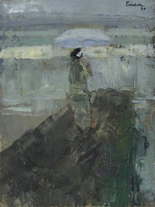 Lady at the Breakwater, 1880. Creator: James Ensor.