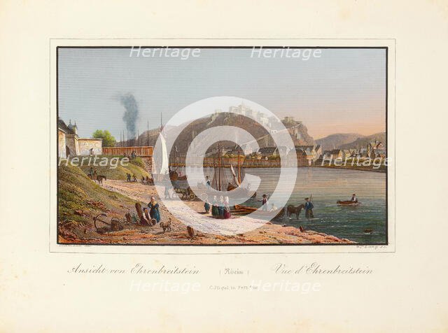 View of Ehrenbreitstein on the Rhine, 1825. Creator: Dielmann, Jakob Fürchtegott (1809-1885).