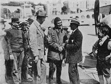 The Schneider Trophy: Howard Pixton talking to Jacques Schneider after his victory, 1914 (1934). Artist: Flight Photo.