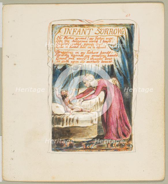 Songs of Innocence and of Experience: Infant Sorrow, ca. 1825. Creator: William Blake.