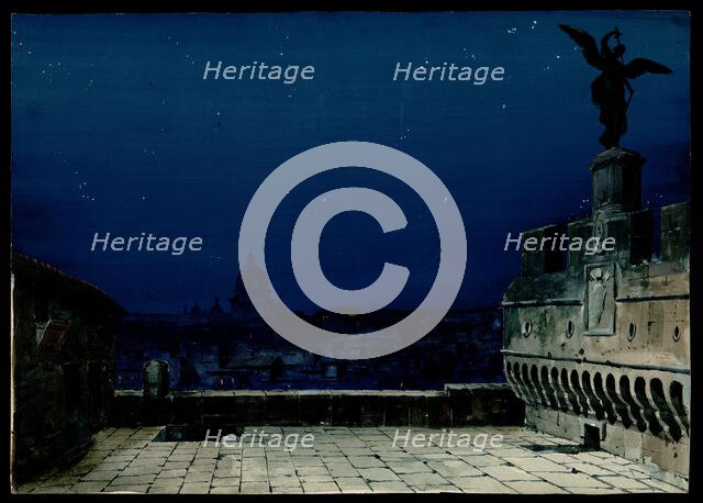 Stage design for the Opera Tosca by Giacomo Puccini. Creator: Bazzani, Luigi (1836-1927).