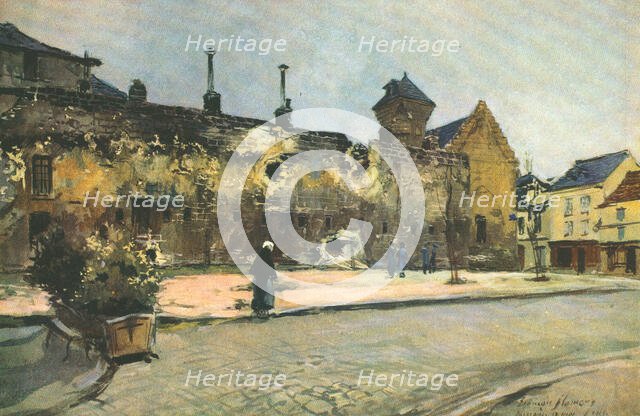 ''Soissons; La Caserne de Soissons (ancienne Abbaye)', 1915. Creator: Francois Flameng.