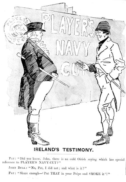 Advertisement for Player's Navy Cut tobacco, 1898. Creator: Unknown.