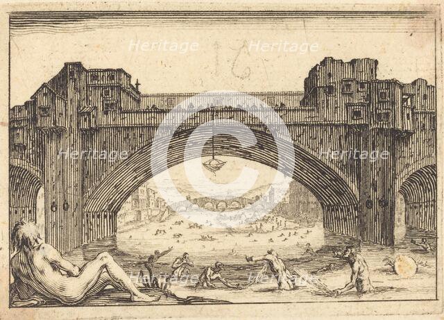 Ponte Vecchio, Florence, c. 1617. Creator: Jacques Callot.
