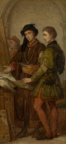 The Painters Jan van Eyck and Rogier van der Weyden, (c1420s). c1860s.. Creator: Nicaise de Keyser.