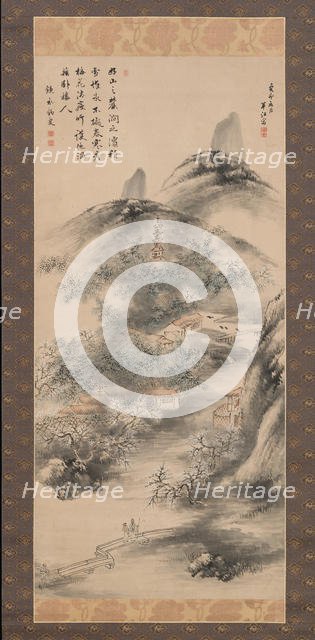 Bamboo and Plum in Early Spring, 1843. Creator: Okada Hanko.