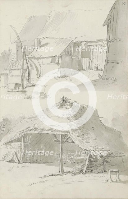 Farmyard and farm buildings, c.1780-c.1800.  Creator: Bernhard Heinrich Thier.