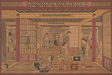 An Interior View in the Yoshiwara, ca. early 1740s. Creator: Torii Kiyotada.