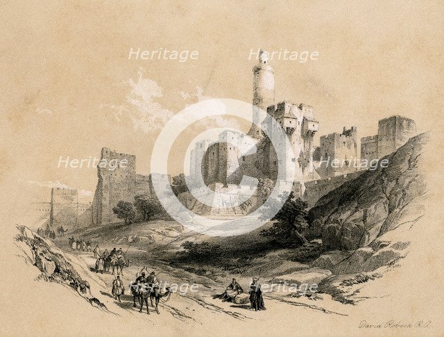 The Tower of David, Jerusalem, Israel, 1855.Artist: David Roberts