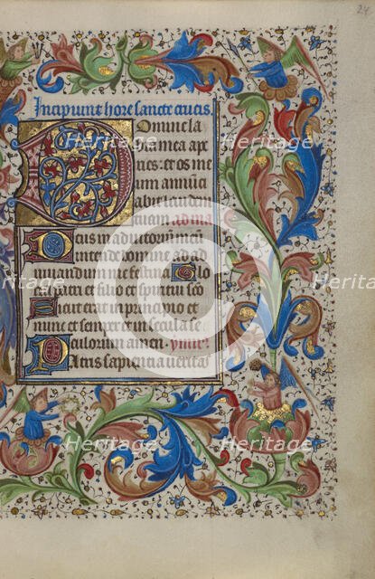Decorated Initial D; Book of Hours, about 1450-1455. Creator: Unknown.